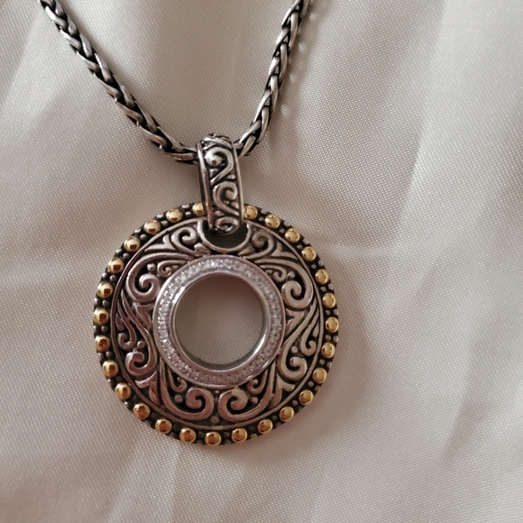Effy Silver Necklace Pendant with diamonds - Picture 1 of 5